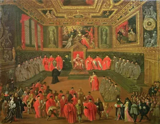 Audienz beim Dogen im Kollegium des Dogenpalastes