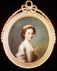 Porträt eines jungen Mädchens in einem weißen Kleid