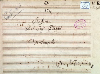 Erste Seite der Partitur einer Symphonie in D-Dur von Pleyel