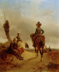 Landschaft mit barocker Reiterszene