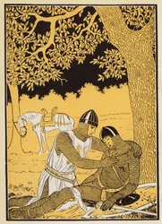 Guillaume und sein Neffe Vivien (Farblithographie)