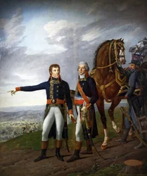 General Bonaparte und sein Stabschef General Louis Alexandre Berthier in der Schlacht von Marengo am 14. Juni 1800