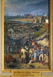 Revolutionskriege: „Einzug der französischen Armee unter dem Kommando von General Dumouriez in Mons, am Tag nach der Schlacht von Jemmapes, 7. November