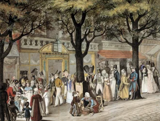 Spaziergang auf einem Boulevard in Paris im Jahr 1819