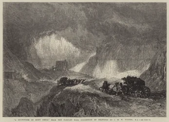 Ein Schneesturm auf dem Mont Cenis