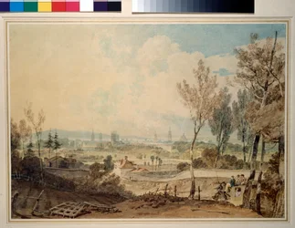 Ein Blick auf Oxford von der Südseite des Headington Hill, 1803-04