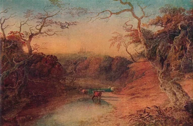 Entfernter Blick auf die Kathedrale von Lichfield, 1909