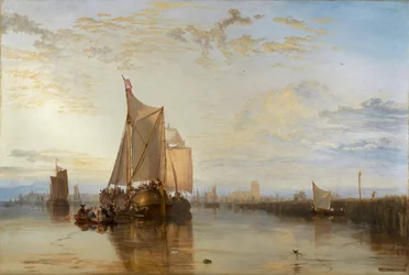 Dort oder Dordrecht: Das Dort Packet-Boot aus Rotterdam bei Flaute [1818, Royal Academy of Arts, London, Ausstellungskatalog]