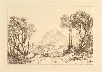 Das Schloss über den Wiesen Liber Studiorum, Teil II, Platte 8, 1808
