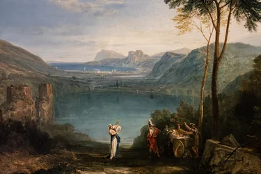 Der See von Avernus, Aeneas, die Kumanaische Sibylle (Detail)