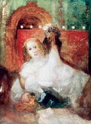 Zwei Frauen mit einem Brief, ca. 1830