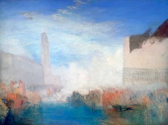 Venedig, die Piazzetta mit der Zeremonie des Dogen, der das Meer heiratet, ca. 1835