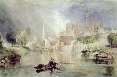 Kathedrale von Worcester und Fluss Severn