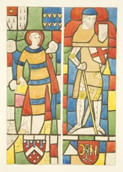 Buntglasfenster in den nördlichen und südlichen Fenstern des Chors der Kathedrale von Bristol