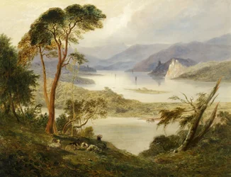 Oberwesel mit der Schönburg, am Rhein, 1840