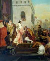 Empfang von Christoph Kolumbus durch die Könige von Spanien in Barcelona 1493 (Detail)