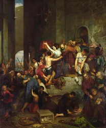 Die Plünderung eines Hauses auf der venezianischen Insel Guidecca im Mittelalter, 1855