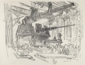 Montage von Geschützen in Türmen, 1916