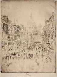 Fleet Street, Blick auf St. Pauls, 1896
