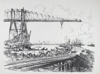 Französischer Kanal und amerikanische Kräne
