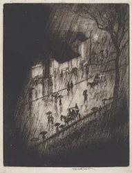 Regnerische Nacht, Charing Cross Geschäfte