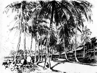Das amerikanische Viertel, Platte I aus Der Panamakanal von Joseph Pennell, 1912