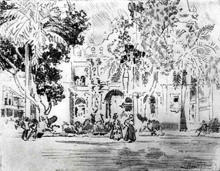 Die Kathedrale, Platte XXVI aus Der Panamakanal von Joseph Pennell, 1912