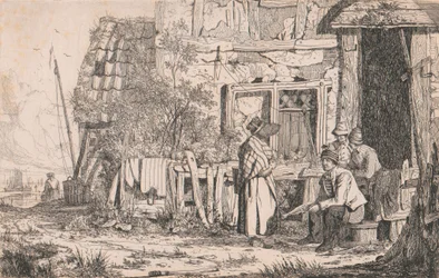 Hütte mit Menschen