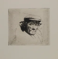 Ohne Titel - Mann mit Mütze und Pelzkragen