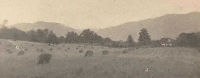 Landschaft mit Bäumen und Bergen, ca. 1900