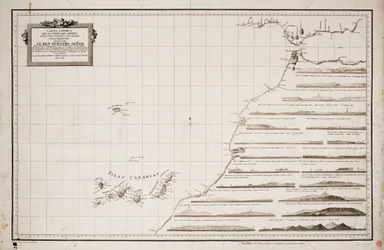 Karte der Westküste Afrikas und der Kanarischen Inseln