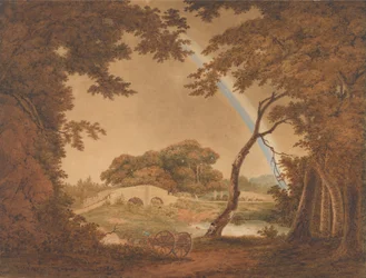 Landschaft mit Regenbogen, Blick in der Nähe von Chesterfield
