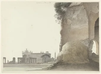 Die Basilika San Giovanni in Laterano mit dem Tempel der Minerva Medica im Vordergrund