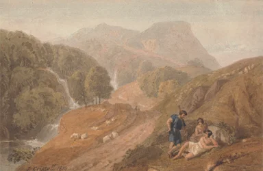 Arkadische Landschaft mit Hirten