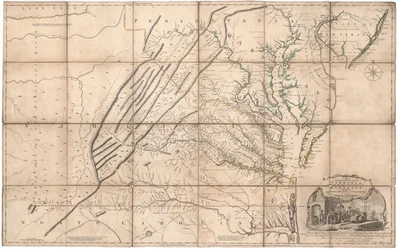 Eine Karte des bewohnten Teils von Virginia von Fry und Jefferson