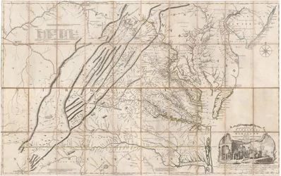 Eine Karte des am meisten bewohnten Teils von Virginia von Fry und Jefferson