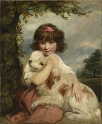 Ein junges Mädchen und ihr Hund