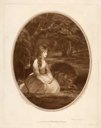 Miss Elizabeth Beauclerc als Una, graviert von Thomas Watson (1748-81)