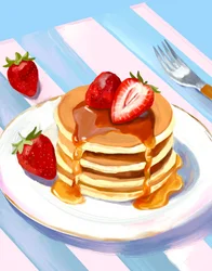 Erdbeerpfannkuchenstapel