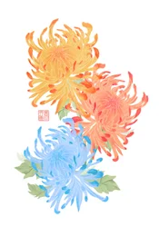 Lebendige asiatische Chrysanthemen