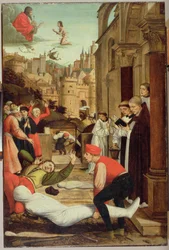 Der heilige Sebastian bittet für die Pestkranken, 1497-99