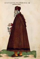 Spanischer Mann in Alltagskleidung aus Habitus Praecipuorum Popularum von Jost Amman, Gravur