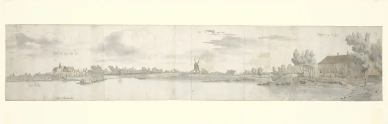 Panoramablick auf Schloss Ooij und das Zollhaus, Nordbrabant