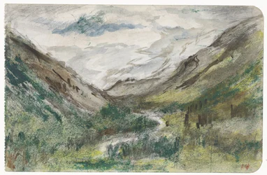 Tal mit bewachsenen Bergen