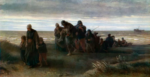 Fischer tragen einen Ertrunkenen, ca. 1861, 1912