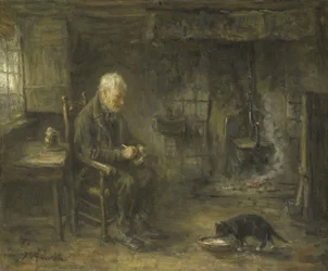 Interieur einer Bauernhütte
