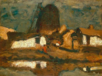 Landschaft mit Windmühle