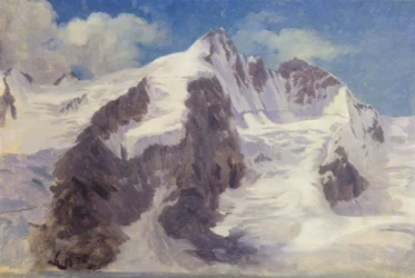 Schneebedeckte Berggipfel.