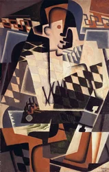 Harlekin mit einer Gitarre, 1917