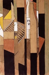 Stillleben mit Flasche und Zigarren, 1912